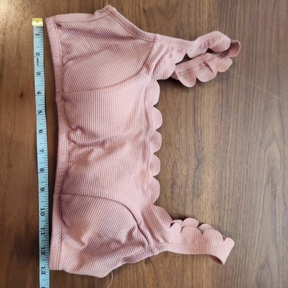 Time and Tru NWT Women's Swim‎ Top Size M Rose Pink Scalloped Summer Resortwear - Picture 7 of 8